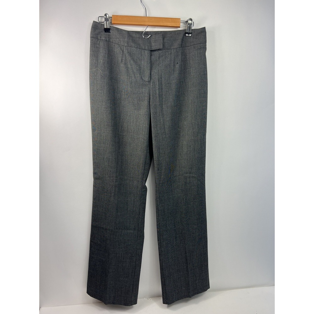 Chicos Twill Career Pant Women's Size 0 Gray‎ Flat Front Wide Waistband